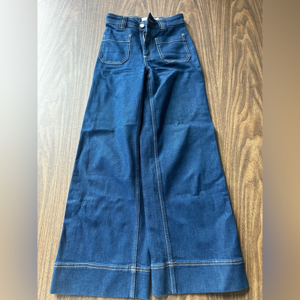 & Other Stories wide leg dark denim size 2